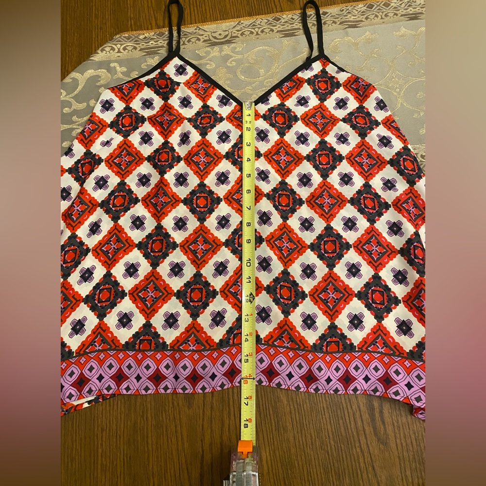 Venus Bandanna Floral Handkerchief Festival Hippie Tank Top Red White Blue L - Picture 5 of 11